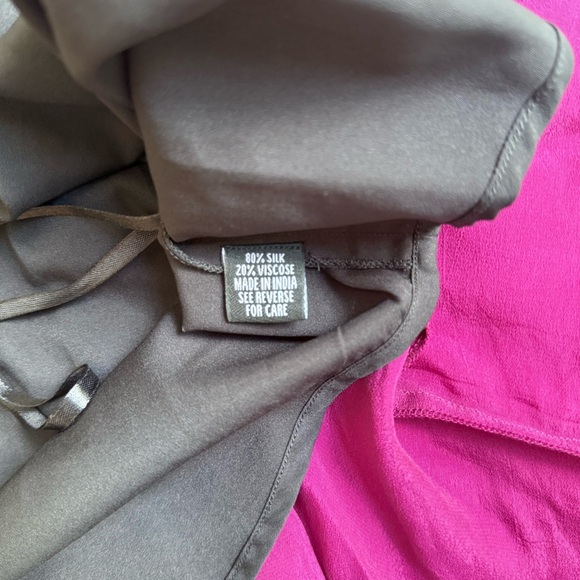 KARINA GRIMALDI Cranberry Purple Silk Long Sleeve Mini Dress M - Picture 8 of 10